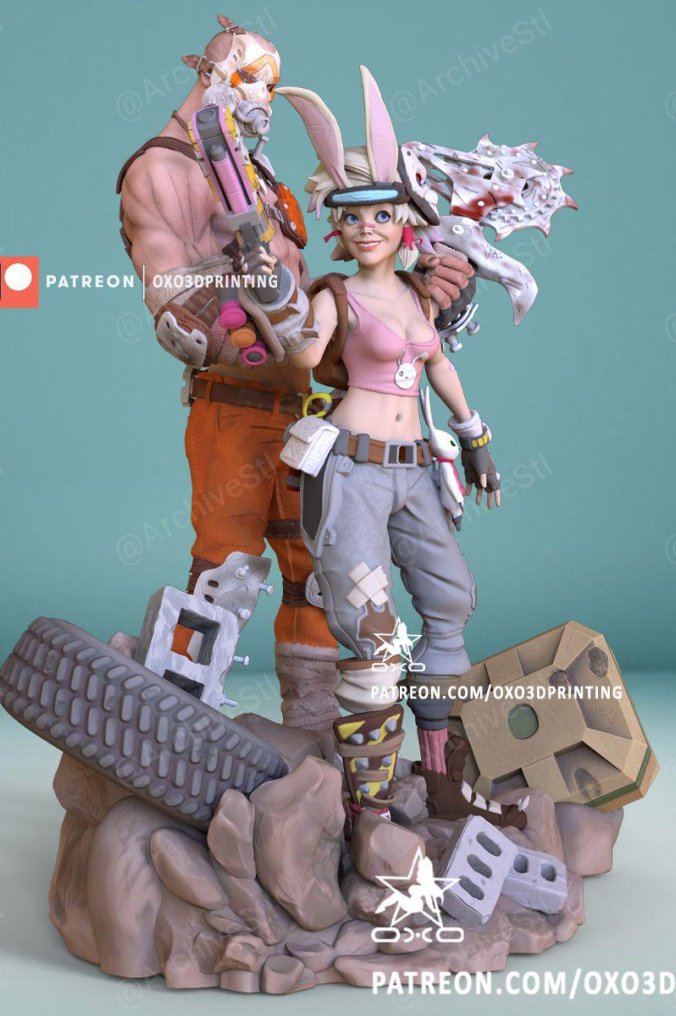 无主之地  Tina与Psycho 3D打印图纸